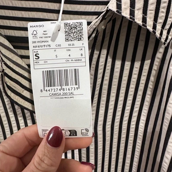 Mango striped button down blouse - Picture 5 of 5